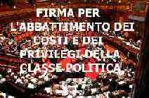 Firma la petizione per l'abbattimento dei costi e privilegi della classe politica